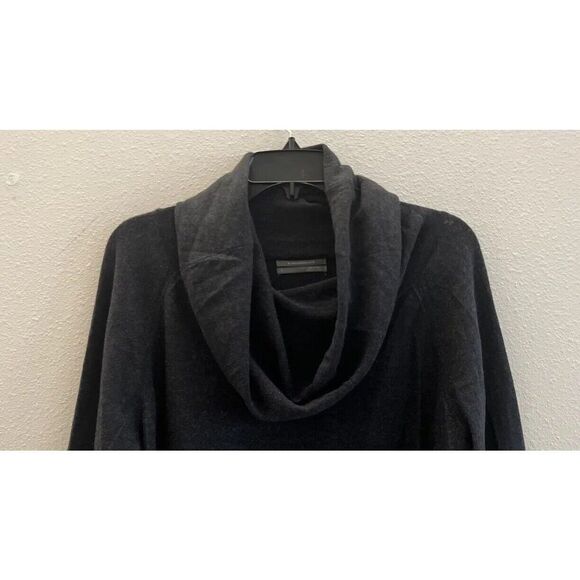 Anthropologie Wool Women Sz L Jolene Cowl Neck Pullover Sweater Dark Gray - Picture 2 of 10